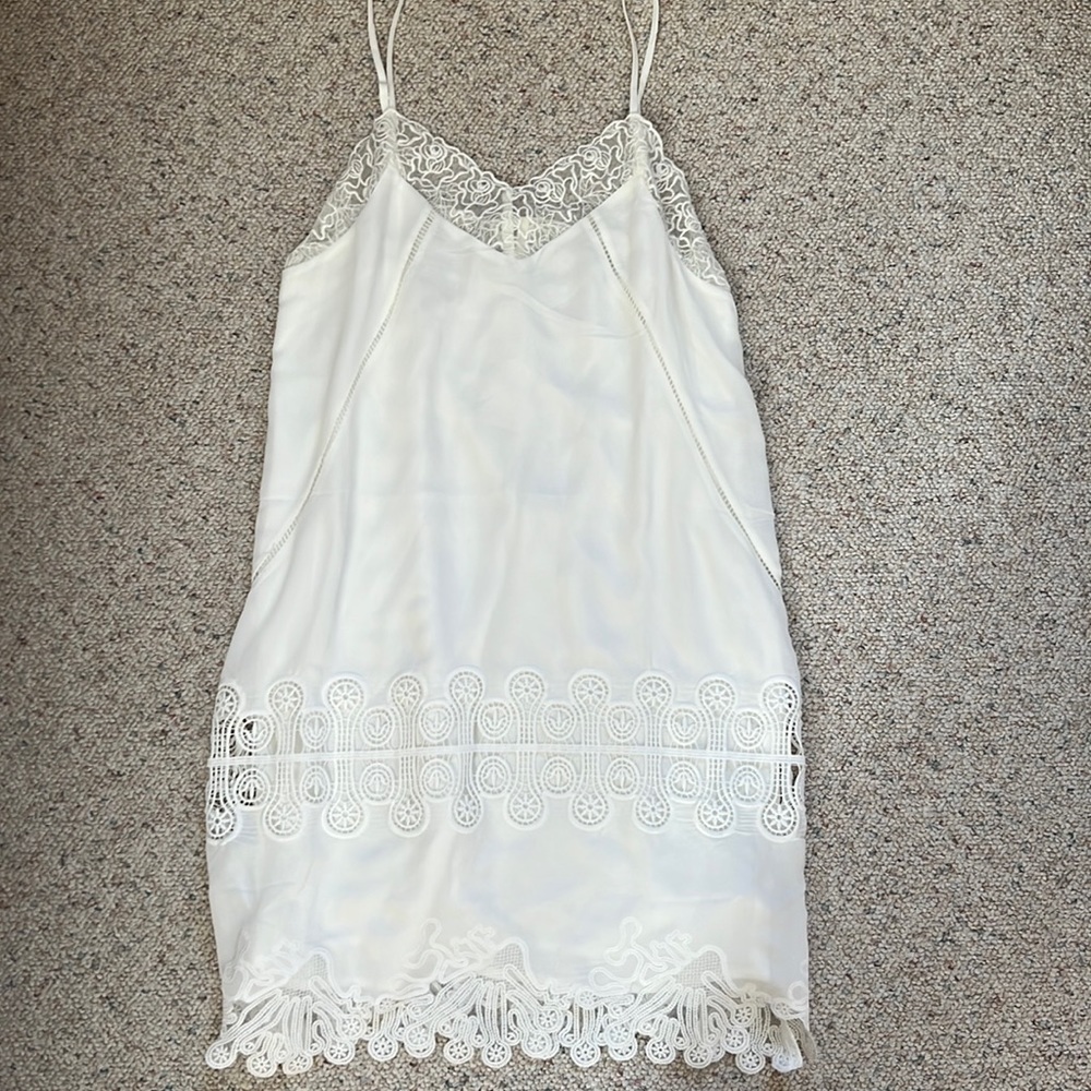 White lace shift dress